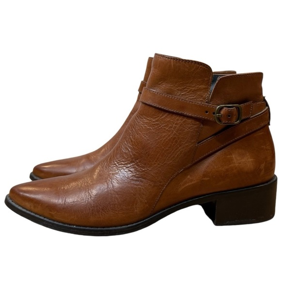 Paul Green Cognac Leather Heeled Booties Womens Size UK 6 - Picture 3 of 10